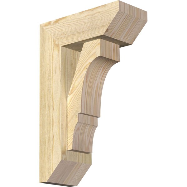 Ekena Millwork Balboa Slat Rough Sawn Bracket w/ Offset Brace, Douglas Fir, 6"W x 14"D x 22"H BKT0604X14X22BOA06RDF - main